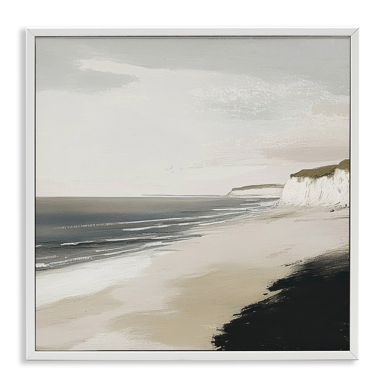 Stupell Industries Soft Sands Seascape Framed Giclee, design by Mona Grace